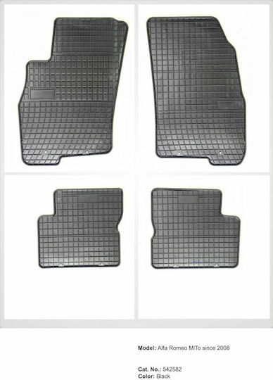 Frogum Set of Front and Rear Mats 4pcs for Fiat Grande Punto Alfa Romeo Mito 2005-2012 Black