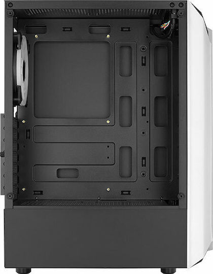 Aerocool Bionic V2 Gaming Midi Tower Κουτί Υπολογιστή με Πλαϊνό Παράθυρο και RGB Φωτισμό Λευκό