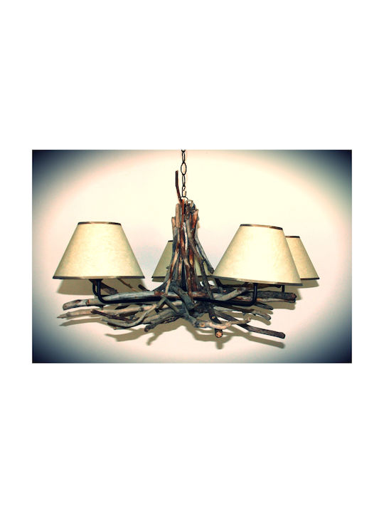 Chandelier with Wood Transparent