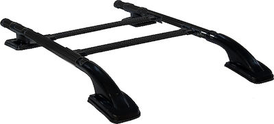 Omtec Roof Bars Aluminum for Cars with Factory Bars (with Roof Rack Legs) Black