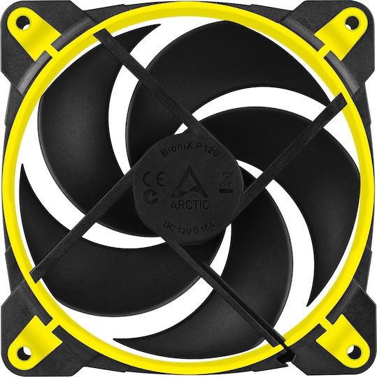 Arctic Bionix P120 Case Fan (2100rpm / 67.56cfm) Without LED Lighting And Connection 4-Pin Molex / 4-Pin PWM Yellow