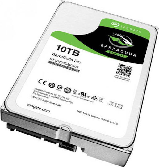 Seagate Barracuda Pro 10TB HDD Hard Drive 3.5" SATA III 7200rpm with 256MB Cache for Desktop / NAS / Server