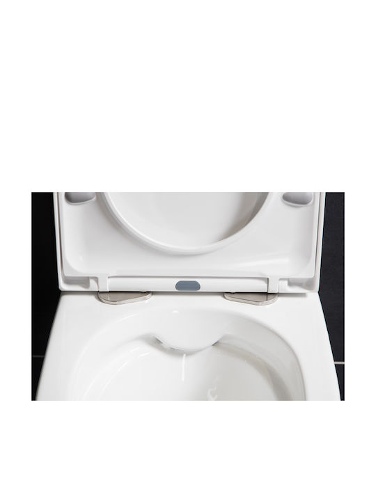 Swiss Aqua Technologies Brevis Λεκάνη Κρεμαστή Rimless με Κάλυμμα Soft Close Λευκή