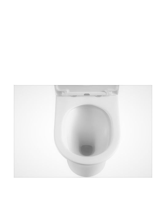Swiss Aqua Technologies Brevis Λεκάνη Δαπέδου Rimless με Καζανάκι με Κάλυμμα Soft Close Λευκή