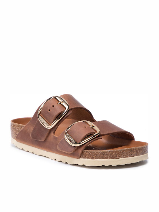 Arizona Big Buckle Oiled Leather Women's Sandals Brown Regular Fit