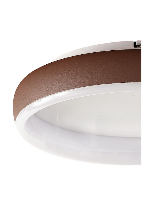 Ravenna Hoop 40 Μοντέρνα Μεταλλική Πλαφονιέρα Οροφής με Ενσωματωμένο LED σε Καφέ χρώμα 40cm 24W