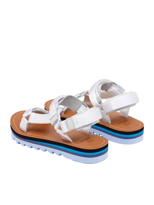 Women's Flat Sandals Sporty in White Color