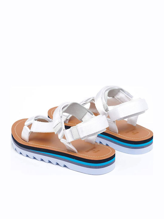 Women's Flat Sandals Sporty in White Color