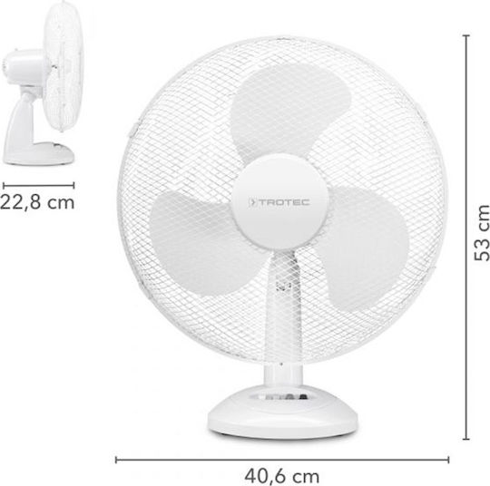 Trotec TVE 14 Tabletop Fan 50W Diameter 40cm White