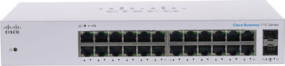 Cisco CBS110-24T Unmanaged L2 Switch with 24 Gigabit (1Gbps) Ethernet Ports and 2 SFP Ports