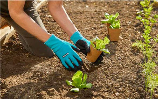 Gardena Αδιάβροχα Γάντια Εργασίας Κήπου Μπλε Νιτριλίου/Πολυεστέρα