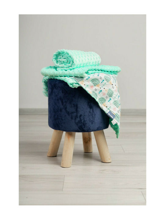 Sensillo Velvet Nursery Swaddling Blanket Green 75x100cm