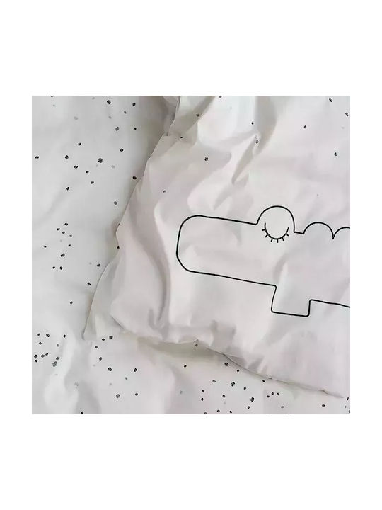 Done by Deer Baby Duvet Cover Set With Pillowcase Croco Beige BR75643 70x100cm