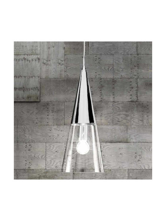 Ondaluce Trento Pendant Light Single-Light for Socket E14, E.14 Silver