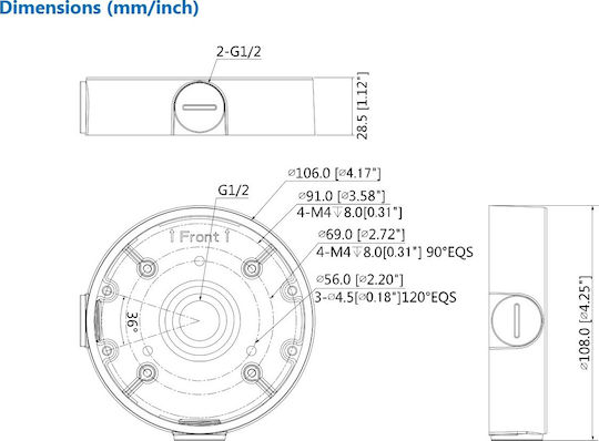 Dahua Camera Mount for CCTV Systems White White PFA139
