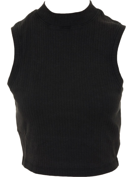 Spring Muse Women's Crop Top Sleeveless Black