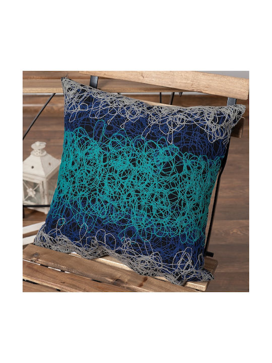 Silk Fashion Decorative Pillow Case Mk12 Blue 45x45cm.