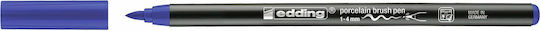 Edding Porcelain Brushpen 4200 Marker Wash-resistant Blue for Porcelain and Glass Ψιλής Γραφής 1-4χιλ Σκούρο