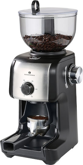 Zassenhaus Arabica Electric Coffee Grinder Electric Coffee Grinder 110W with Grain Capacity 450g and 16 Grind Levels Black