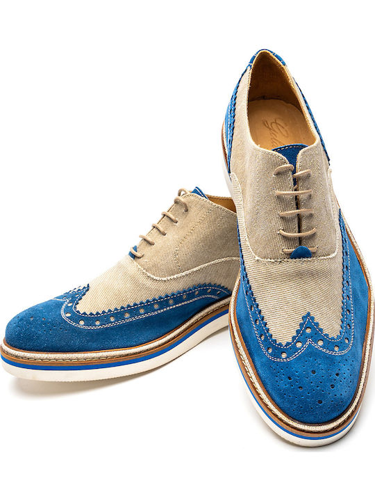 Gold Brothers Suede Lace-Up Shoes from the Liberty Series - SS15 94 Blue