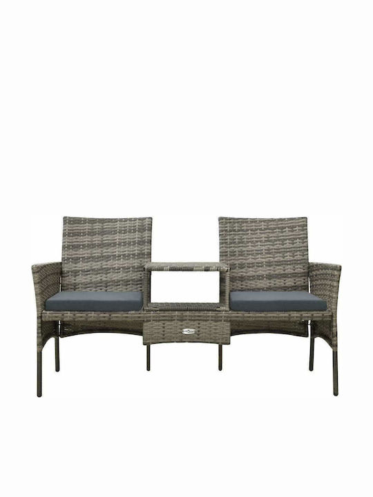 Garden & Outdoor Furniture Set Living Room 3 Pieces Gray with Pillows