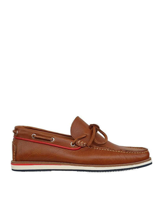 Men's Leather Boat Shoes Tabac Brown