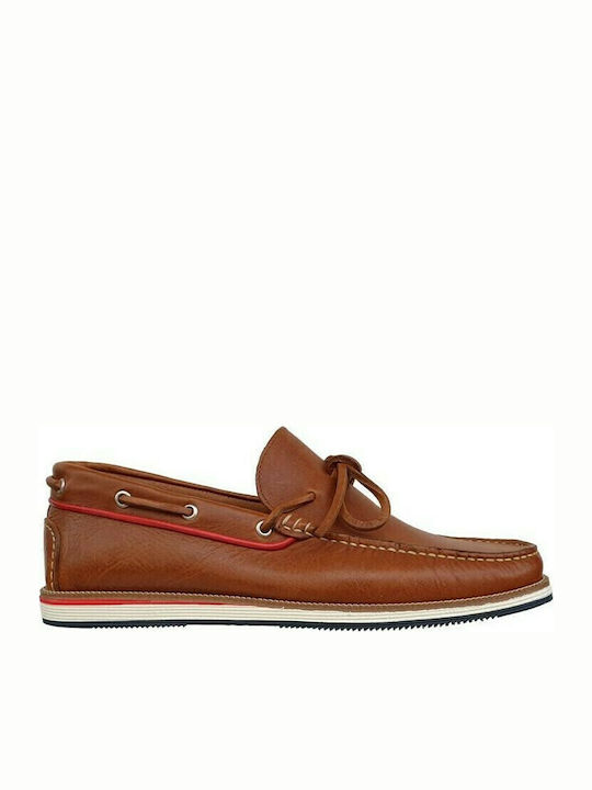 Men's Leather Boat Shoes Tabac Brown