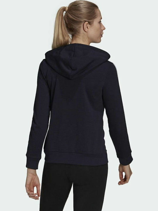 Essentials 3-Stripes Women's Sweatshirt Jacket Hooded Legend Ink