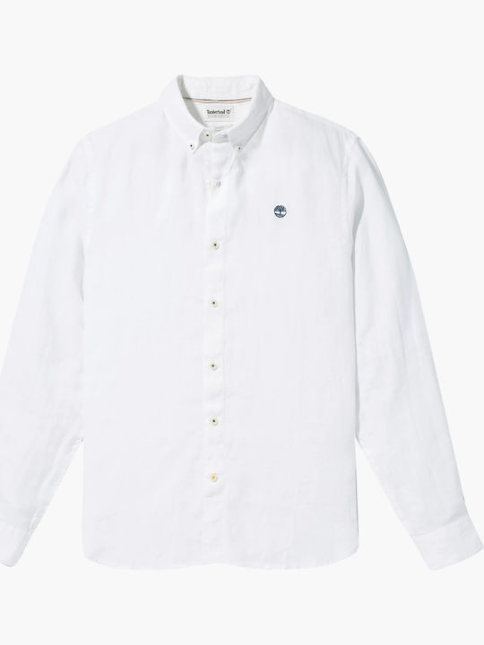 Mill Long-sleeved Linen Shirt White