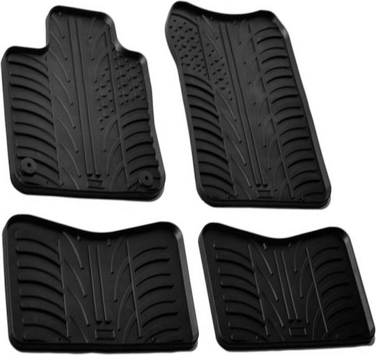 Lampa Set of Front and Rear Mats 4pcs Tray Type for Renault Twingo Black