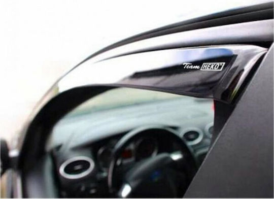 Heko Set of Windbreakers Front and Rear Car Dark Fime for Seat Leon 5D 2006 4pcs