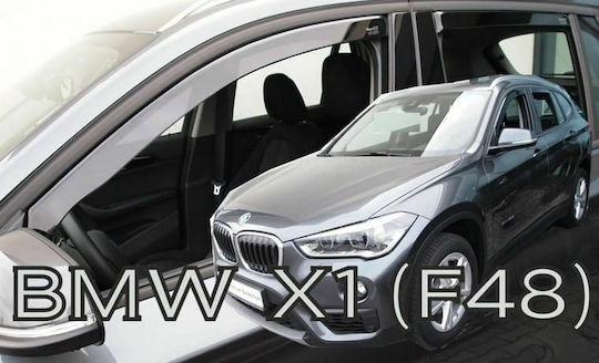 Heko Set of Windbreakers Front and Rear Car Dark Fime for BMW X1 4pcs