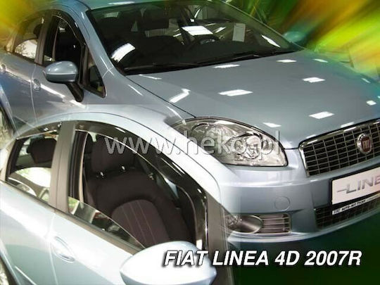 Heko Set of Windbreakers Front and Rear Car Dark Fime for Fiat Linea 4pcs