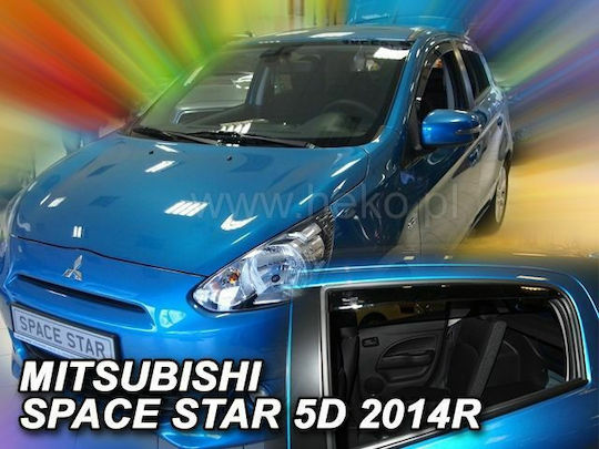 Heko Set of Windbreakers Front and Rear Car Dark Fime for Mitsubishi Space Star 4pcs