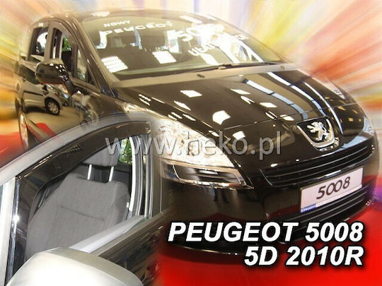 Heko Set of Windbreakers Front and Rear Car Dark Fime for Peugeot 5008 4pcs