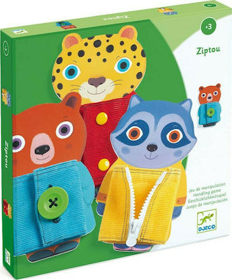 Djeco Animal Educational Game Ziptou made of Wood for 36++ Months