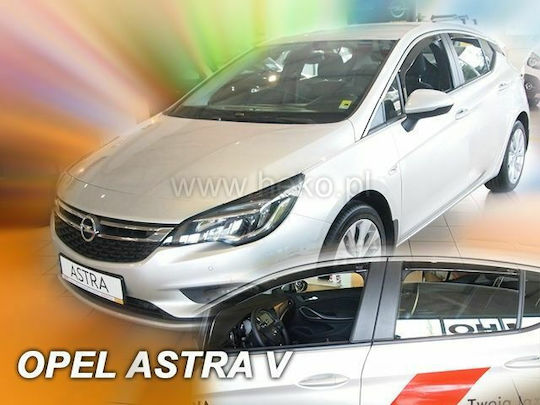 Heko Set of Windbreakers Front and Rear Car Dark Fime for Opel Astra K 5D 2015 4pcs