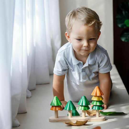 Plan Toys Παιχνίδι Στοίβαξης Δεντράκια Ταξινόμησης από Ξύλο για 18+ Μηνών
