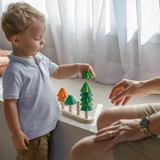 Plan Toys Παιχνίδι Στοίβαξης Δεντράκια Ταξινόμησης από Ξύλο για 18+ Μηνών
