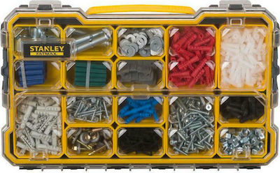 Stanley FatMax Pro Tool Compartment Organiser 14 Slot with Removable Box Yellow 43.2x26.7x6.4cm