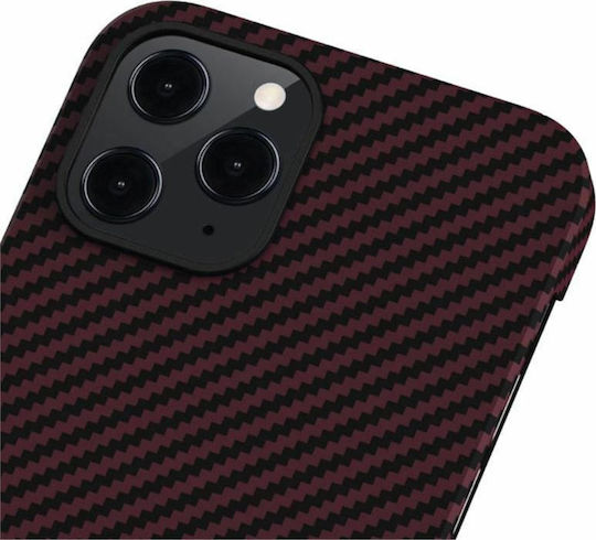 Pitaka MagCase Aramid Kevlar Back Cover Πλαστικό 0.65mm Black / Red Twill (iPhone 12 Pro Max)