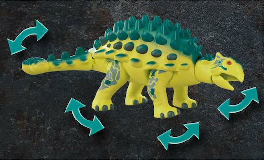 Playmobil Dino Rise Αγκυλόσαυρος με Μαχητή εναντίον Ρομπότ για 5-10 ετών