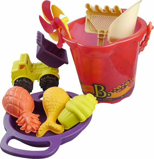 B.Toys Sands Ahoy Σετ Κουβαδάκι Παραλίας με Αξεσουάρ Κόκκινο