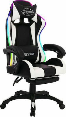 vidaXL 288011 Gaming Stuhl mit RGB Beleuchtung und Fußstütze White/Black