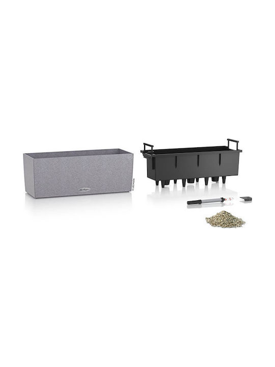 Lechuza Balconera Stone Self-watering Planter Box Plastic Gray 50x19x19cm.