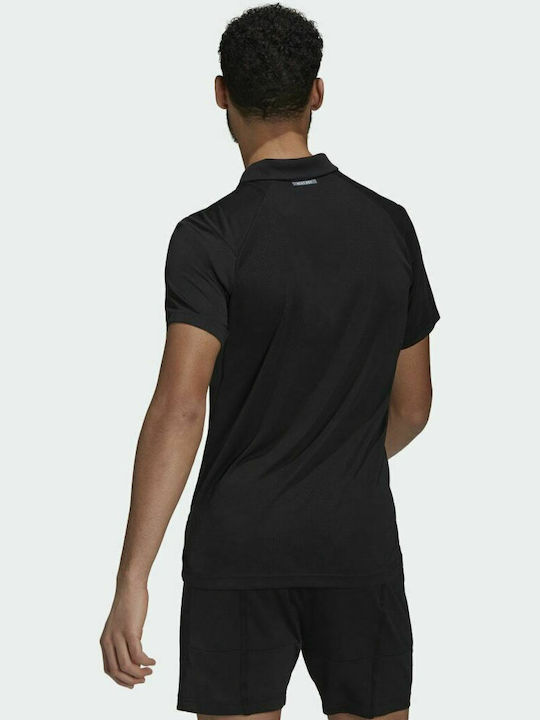 Adidas Heat Ready Tennis Herren Sportliches Kurzarmshirt Polo Schwarz