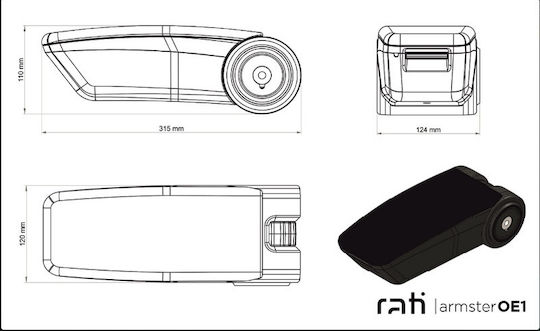 Rati Armster OE1 Auto Armlehnenkonsole Kompatibel mit Opel Corsa in Schwarzer Farbe