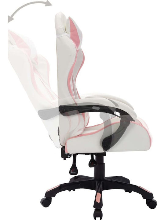 vidaXL 288004 Καρέκλα Gaming Δερματίνης με RGB Φωτισμό Pink/White