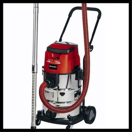 Einhell 36/30 Акумулаторна Прахосмукачка За Течности / Твърди Без Зарядно и Батерия с Пластмаса Контейнер 30лт