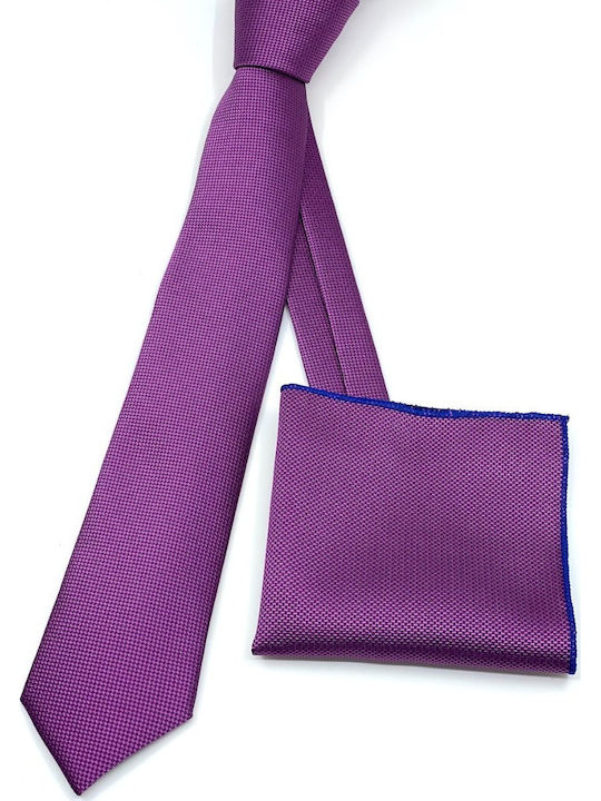 Legend Accessories Set de Cravată pentru Bărbați Sintetic Monocromie în Culorea Violet